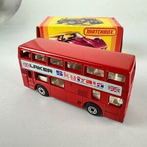 Vintage Matchbox Die Cast Metal Double Decker London Bus 17 Red